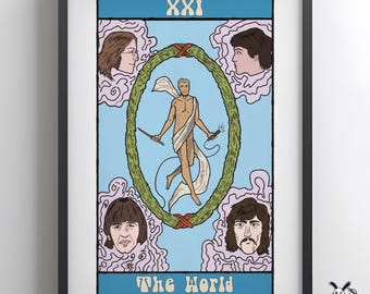 The Beatles Tarot Art Print: Rock Legend Illustration