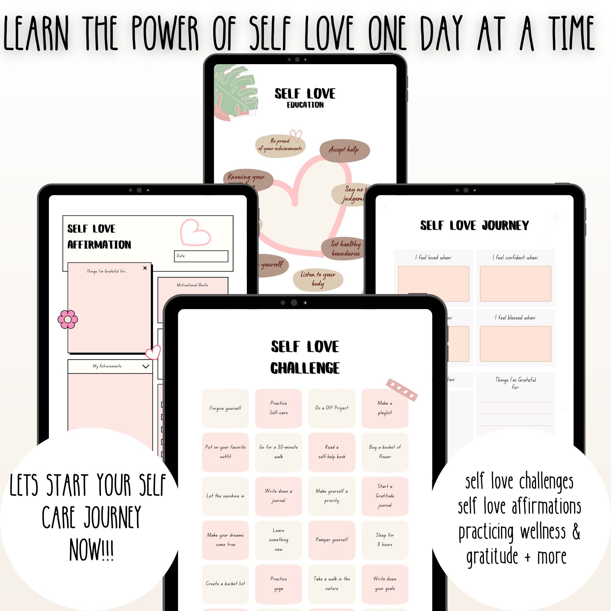 Digital Self Care Planner 2024 Self Care Planner Self Love Journal Self ...