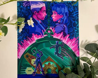 Jinx Art Print | Ekko Artwork | Timebomb Fan Art | Arcane 8”x10” Print