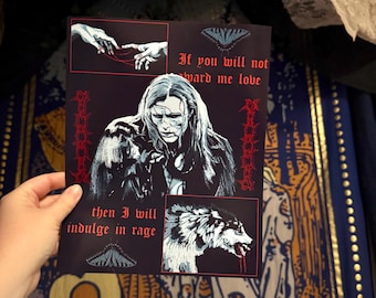 Wydruk artystyczny inspirowany Frankensteinem | Gotyckie stworzenie Jacoba Elordiego, 8x10