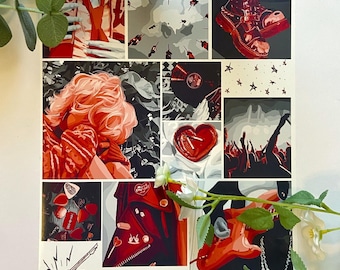 Marlene McKinnon Art Print | Red and Black Fan Art (8”x10")