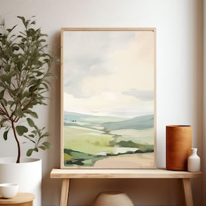 Large Landscape Print, Abstract Landscape Print, Minimalist Wall Art, Soft Tones, Nature Lover Gift, Giclee Print