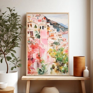 Cinque Terre Art Print, Italian Coast, Vibrant Watercolor Painting, Italy Travel Print, Cinque Terre Poster,  Giclee Print
