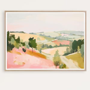 Pink Abstract Landscape, Landscape Painting, Large Landscape Art Print, Modern landscape, Contemporary Art, Giclee Print