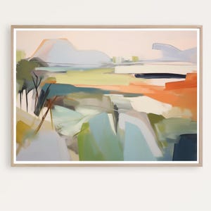 Pintura de paisagem abstrata, grande impressão de arte de paisagem, arte de parede moderna, arte contemporânea, impressão giclée