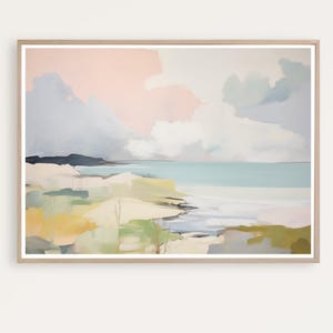 Coastal Abstract Art, Coastal Landscape, Seascape Print, Watercolor Painting, Minimalist Sea painting, Ocean Wall Art, Giclee Print