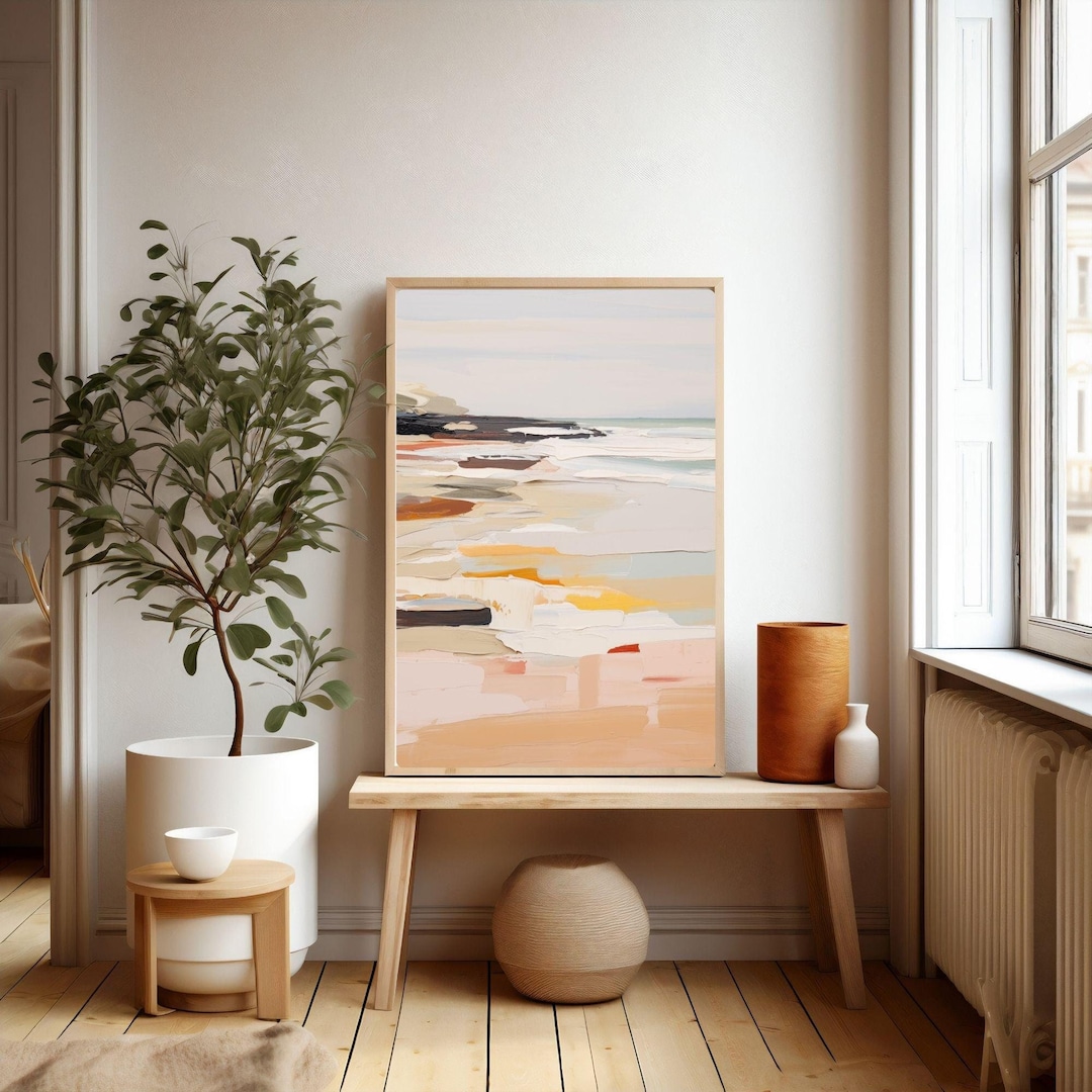Abstract Beach Art Print, Ocean Wall Art, Watercolor Painting, Beach ...
