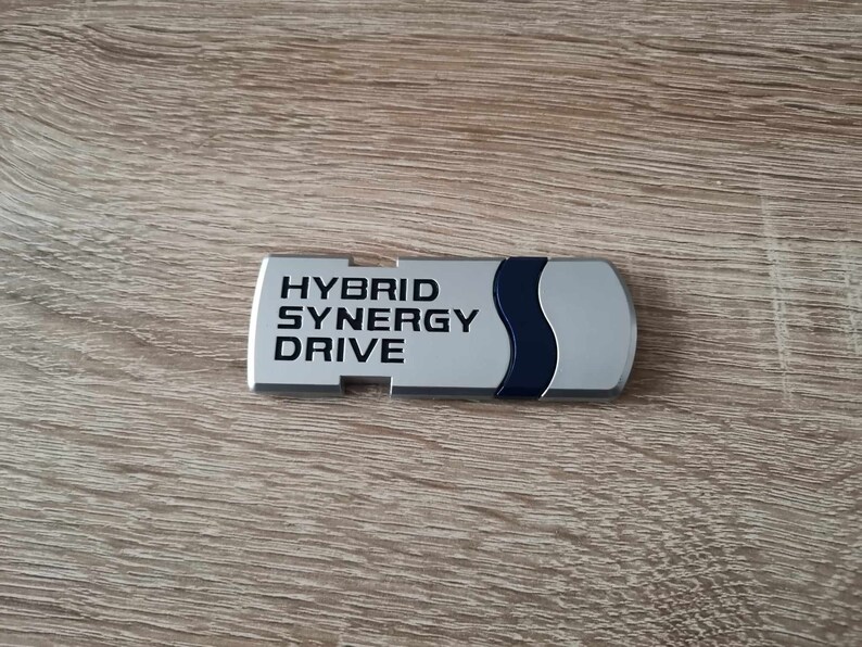 Toyota Hybrid Synergy Drive Silver Emblem Logo - Etsy