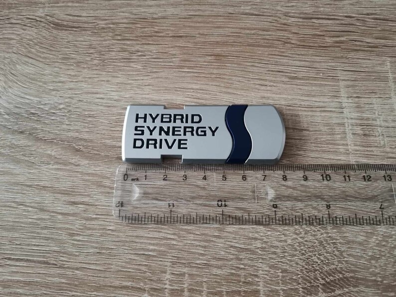 Toyota Hybrid Synergy Drive Silver Emblem Logo - Etsy