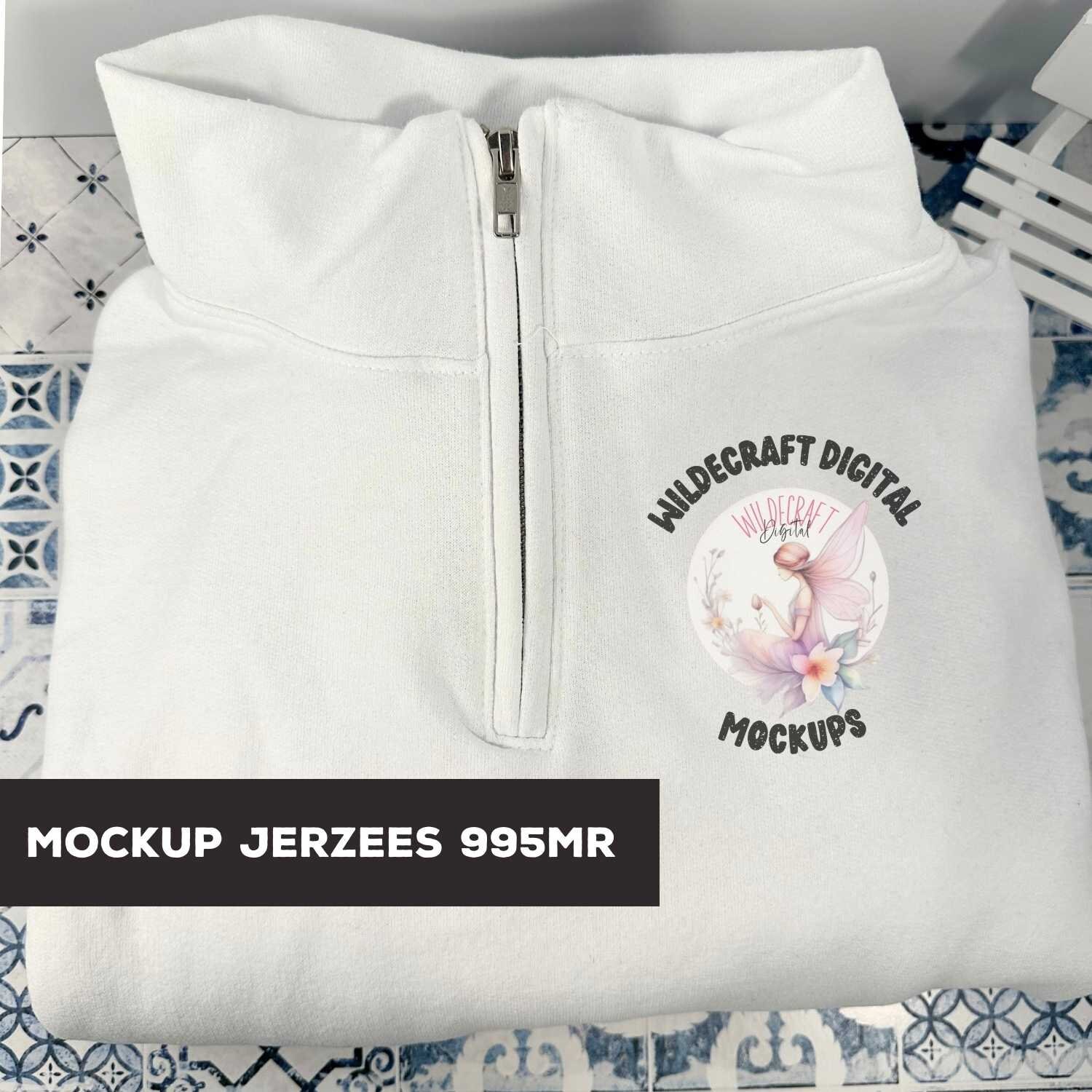 Buy Mockup Jerzees 995MR Cadet Collar Sweatshirt Folded Flat Lay Pullover Quarter Zip in White Add Your Logo or Image Quarter Zipper Sweatshirt Online in India Etsy