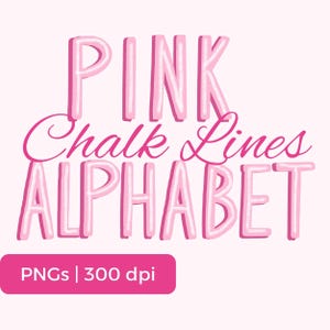 Juego de letras dibujadas a mano con tiza de letras largas de color rosa, conjunto de alfabetos de moda PNG, alfabeto de tiza elegante y largo, uso para bricolaje e impresión a pedido permitido