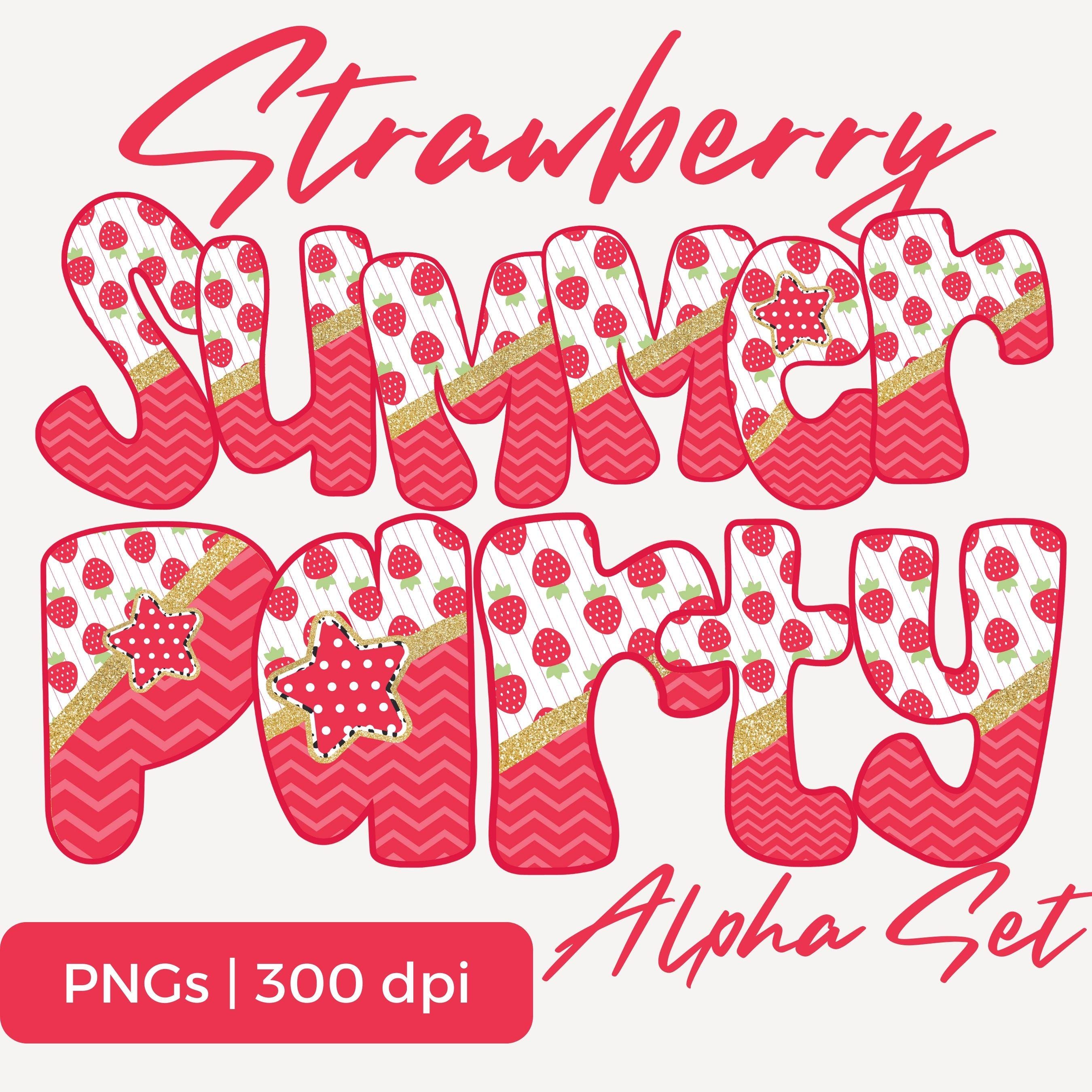 Strawberry Alphabet PNG Set: Summer Glitter Font (digital Download) - Etsy