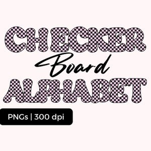 Conjunto de letras PNG de tablero de ajedrez rosa y negro, números del alfabeto y puntuación PNG de imágenes prediseñadas, alfabeto rosa para uso de impresión a pedido DIY permitido