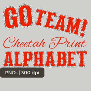 Alfabeto PNG con estampado de guepardo gris, letras A a Z, letra roja sobre contorno de estampado de guepardo, alfabeto PNG para sublimación, proyecto DIY o POD, conjunto alfa