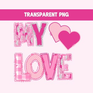 Mon amour coup de pinceau doodle lettre PNG Design Saint-Valentin PNG pour T-shirt style coup de pinceau et lettre complimentant V-Day PNG