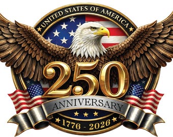 250th Anniversary USA Car Decal Sticker, Patriotic Bald Eagle 1776–2026 Vinyl for Car,, 250 Years American Independence Bumper Stickers