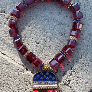 Trump Republican Party Glass beaded bracelet
