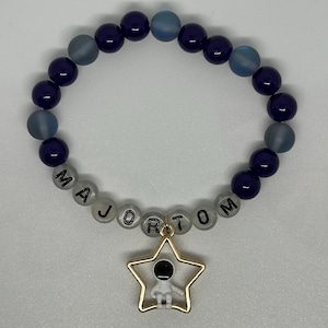 Star Man | Tribute to David Bowie Major Tom | Glow in the Dark | Beaded bracelet