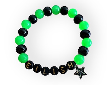 Billie Eilish | Glow in the Dark Boutique style Handmade beaded bracelet * FREE gift with purchase