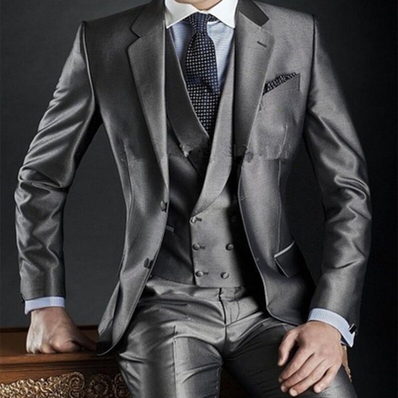 Men Formal Suit Slim Fit Three Piece for Celebration and Party Events zdjęcie 7