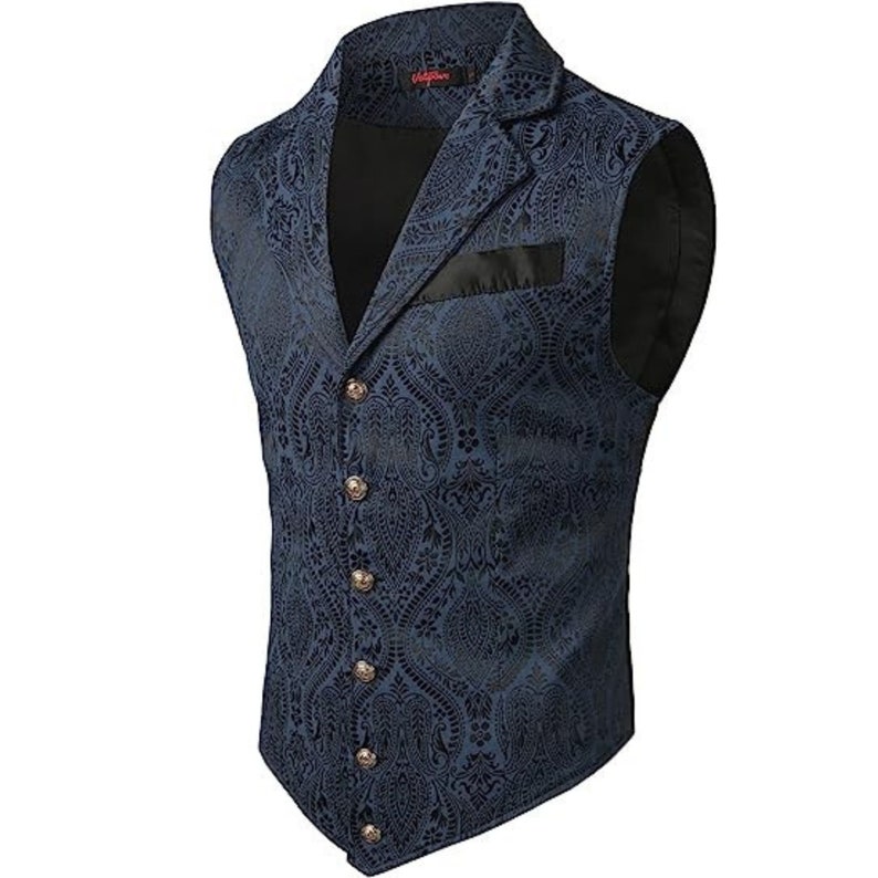 Vest Top Suit Men's Fashionable Outfit Stylish Formal Wear Clothing Navy Blue