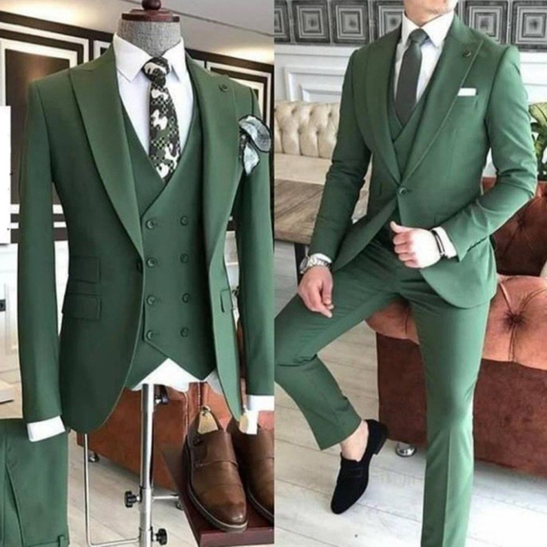 Men Formal Suit Slim Fit Three Piece for Celebration and Party Events zdjęcie 9