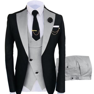 Men Formal Suit Slim Fit Three Piece for Celebration and Party Events zdjęcie 2