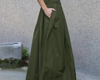 Long Maxi Loose Skirt for Ladies | High Waist Formal Attire | Women Faldas Clothes