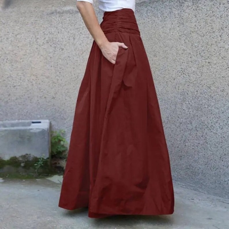 Long Maxi Loose Skirt for Ladies High Waist Formal Attire Women Faldas Clothes zdjęcie 2