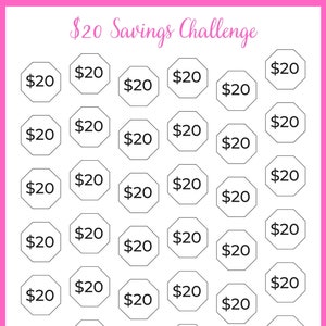 5, A6 20-dollar savings challenges for low income, Printable, PDF, downloadable