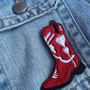 Cowboy boot - Iron on - Embroidery patch country western cowboy