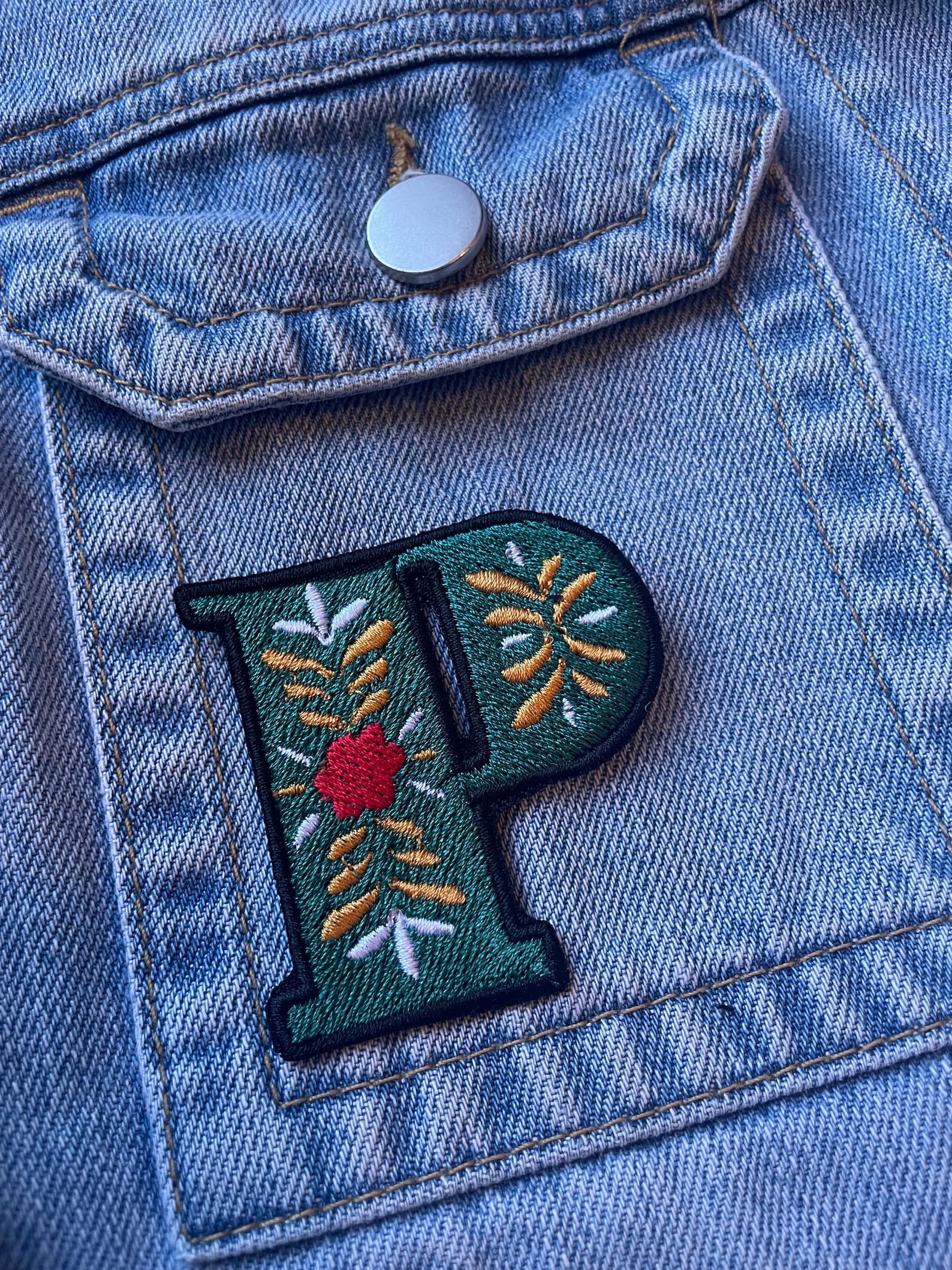 Personalised Custom Initials in Pattern Font - Iron-on - Embroidery ...