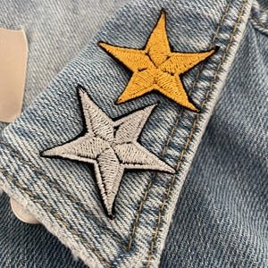 Gold or silver stars - Iron on - Embroidery patch