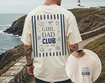 Camiseta personalizada del Club de Papás para Niñas - Colores Cómodos, Camiseta de moda para papás primerizos Est. 2026, Anuncio de embarazo, Regalo del Día del Padre para papá, Camiseta para baby shower
