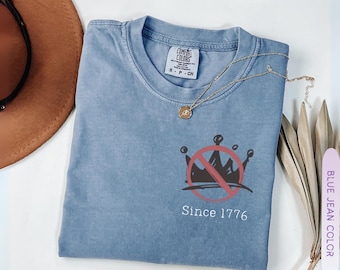 No Kings in America 4th July Shirt Comfort Colors Political Protest Tee Anti MAGA Liberal Independence Day Shirt Pro Democracy Gift for Her