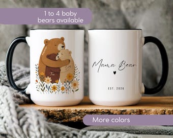 Personalized Mama Bear Mug, Custom Bear Family Mug With Kids Names, Mother's Day Gift, Mama Bear newborn Coffee Cup, Gift For Mom Or Grandma
