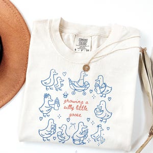 Growing A Silly Little Goose Shirt, Pregnancy Announcement Tee, First Time Mom Gift, Funny Pregnant Shirt, New Mom Comfort Colors T-Shirt