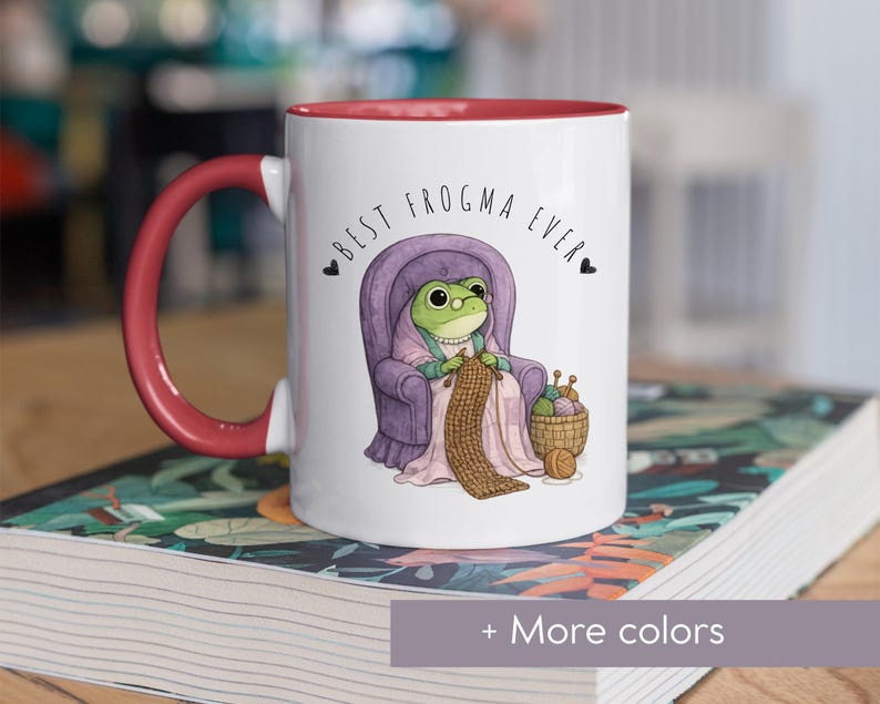 Custom Funny Frog Mug for Grandma, new grandma gift, retro frog Coffee Cup, Best Frogma Ever Mug, baby announcement, new grandparents gift image 5