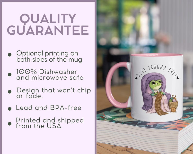 Custom Funny Frog Mug for Grandma, new grandma gift, retro frog Coffee Cup, Best Frogma Ever Mug, baby announcement, new grandparents gift image 4