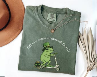 Funny frog Comfort Colors, St Patrick's Day Funny frog Shirt, Shamrock Scooter Gift, Irish Pub Crawl, funny irish frog Tee, Vitamin G Tee