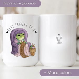 Custom Funny Frog Mug for Grandma, new grandma gift, retro frog Coffee Cup, Best Frogma Ever Mug, baby announcement, new grandparents gift image 2