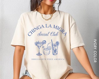 Camiseta del Club Social Chinga La Migra, protesta del orgullo mexicano, anti-ICE, antifascismo, derechos de los inmigrantes, regalo, suéter con declaración política en español