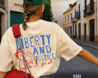 Liberty And Justice For All Shirt Liberal 4th Of July Shirt Pro Choice Shirt Trendy Progressive Shirt Fourth Of July Gift Anti Fascism Shirt