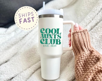 40 Oz Aunt Tumbler, Cool Aunts Club Cup, Promoted To Aunt Gift, Pregnancy Announcement Mug For Sister, Est 2025 New Auntie Gift baby reveal