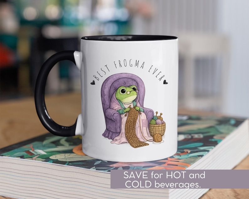 Custom Funny Frog Mug for Grandma, new grandma gift, retro frog Coffee Cup, Best Frogma Ever Mug, baby announcement, new grandparents gift image 3