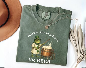 St Patrick's Day Funny Frog Shirt, You're Going in the beer Tee, Cottagecore Wizard Frog Gift, Irish party march 17 Sweatshirt, vitamin g