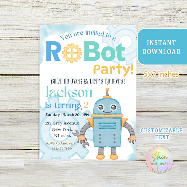 Robots Birthday - Etsy