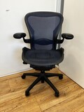 Refurbished Herman Miller Aeron blue with lumbar support and backward tilt - 5 year warranty - refurbished