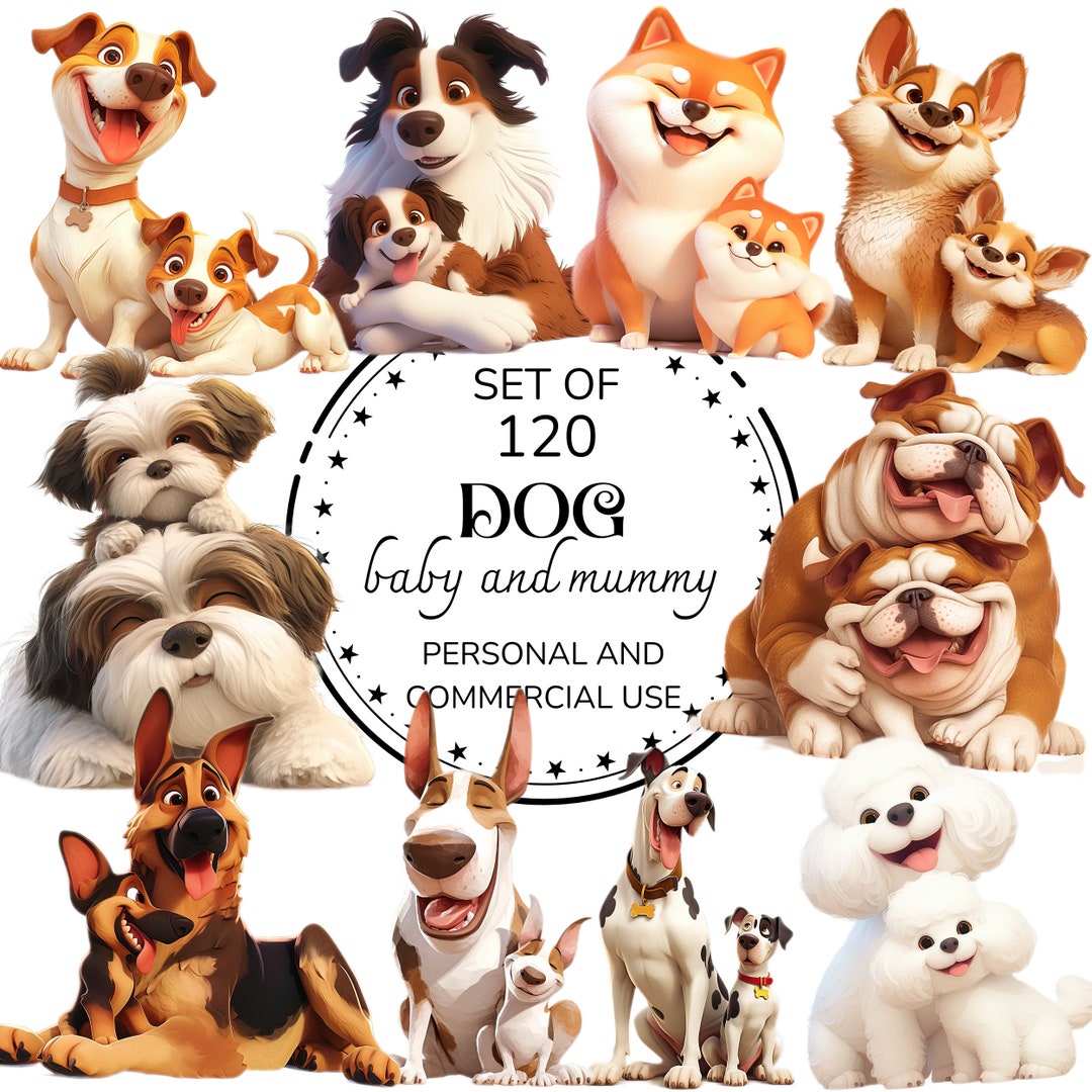 Baby Dog and Mummy Dog, Baby Dog and Daddy Dog, Mother's Day, Father's ...
