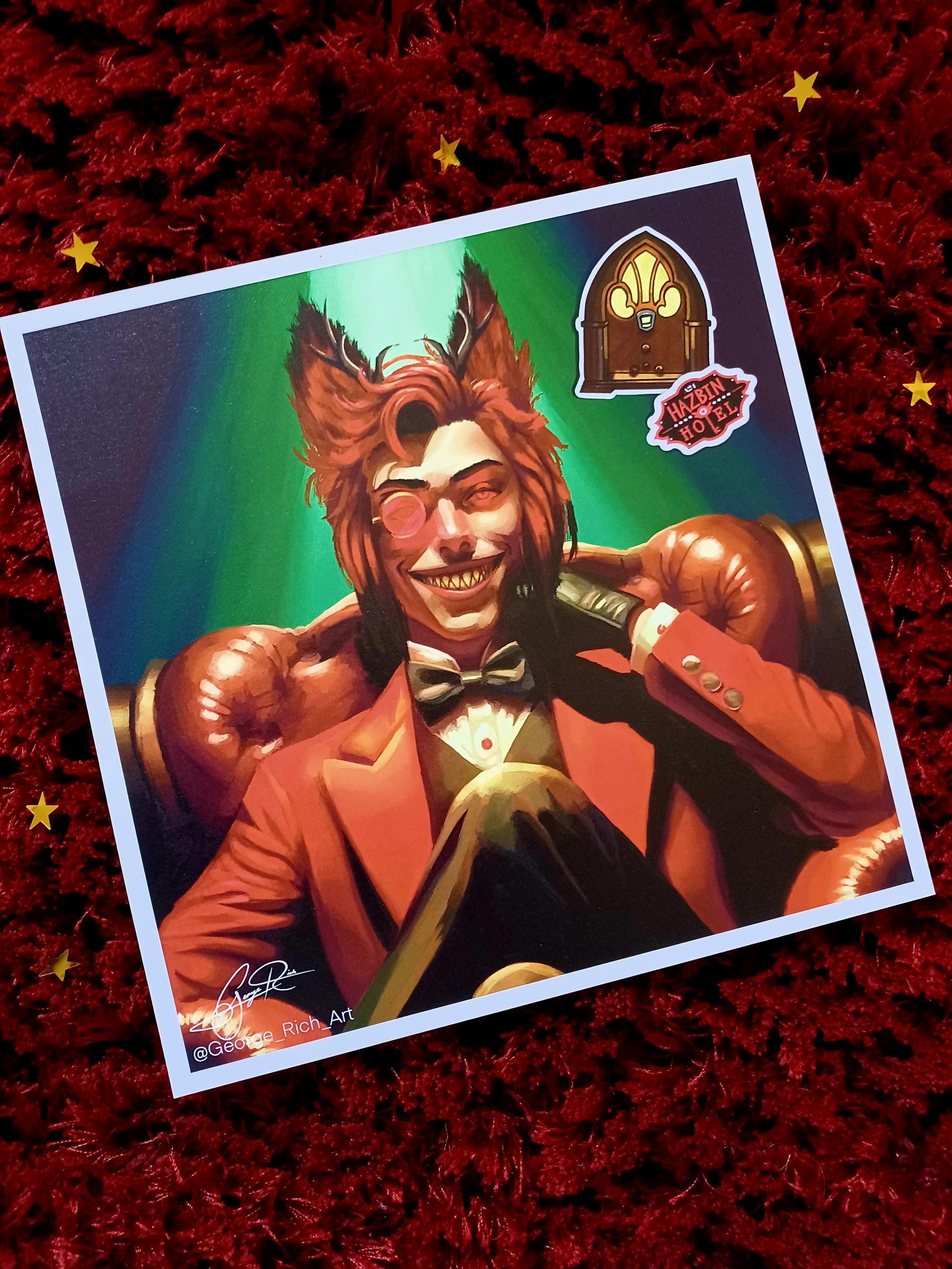 Alastor Hazbin Hotel Oil Style Square Print ! - Etsy